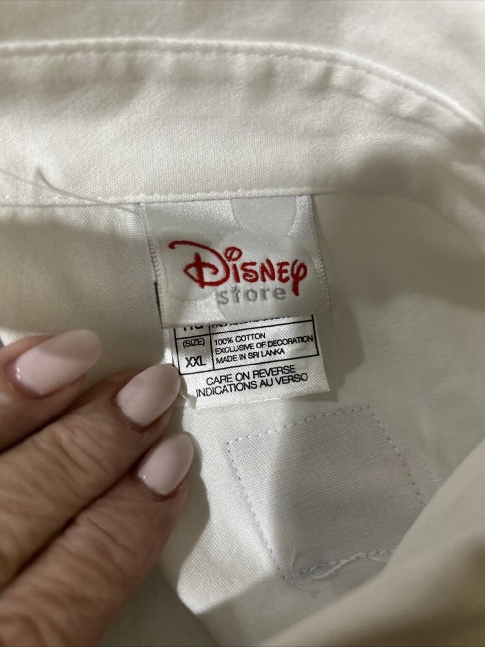 New Disney Store Mickey Minnie Shirt Dress Windy Day XXL Embroidered White - Picture 11 of 15
